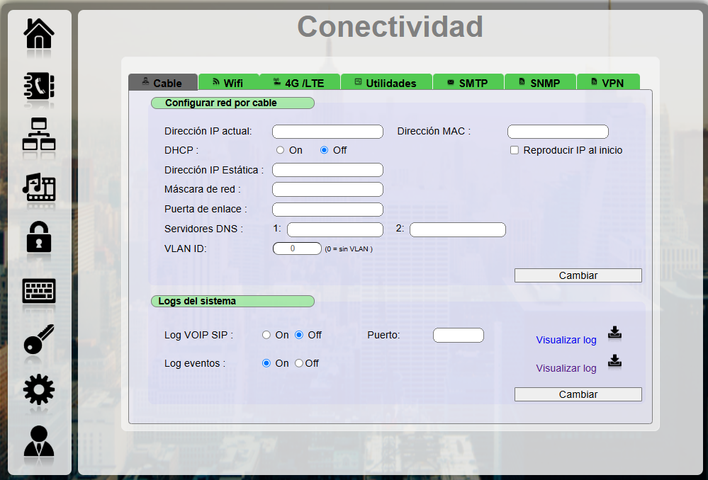 Configuración de red por cable