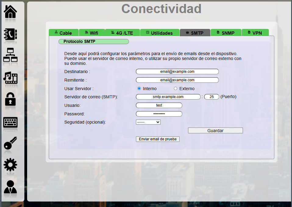 Configuración SMTP