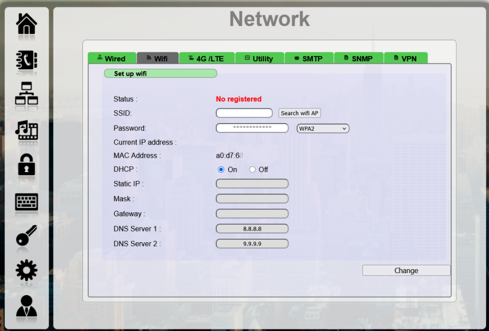 Configuración WiFi