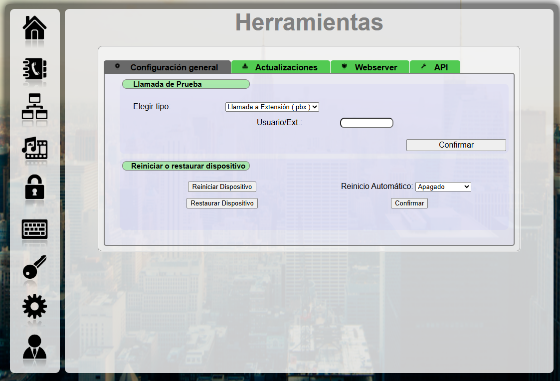 Herramientas configuración general