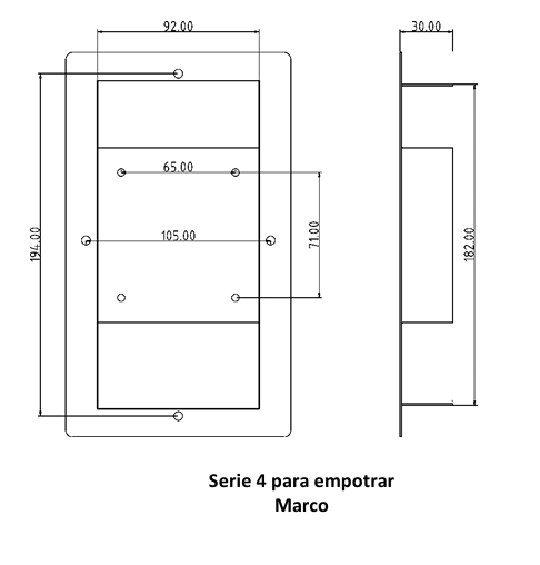 Plano de montaje Serie 4 para empotrar