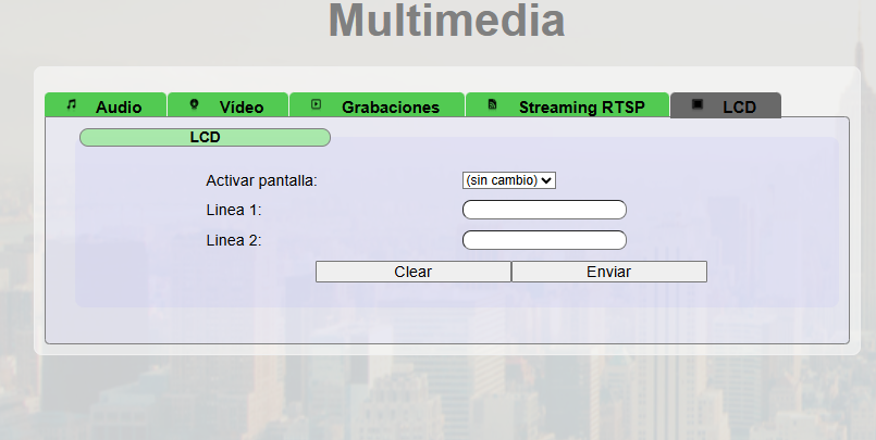 Configuración de pantalla LCD