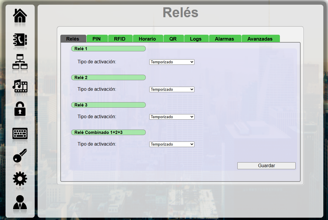 Configuración general de relés