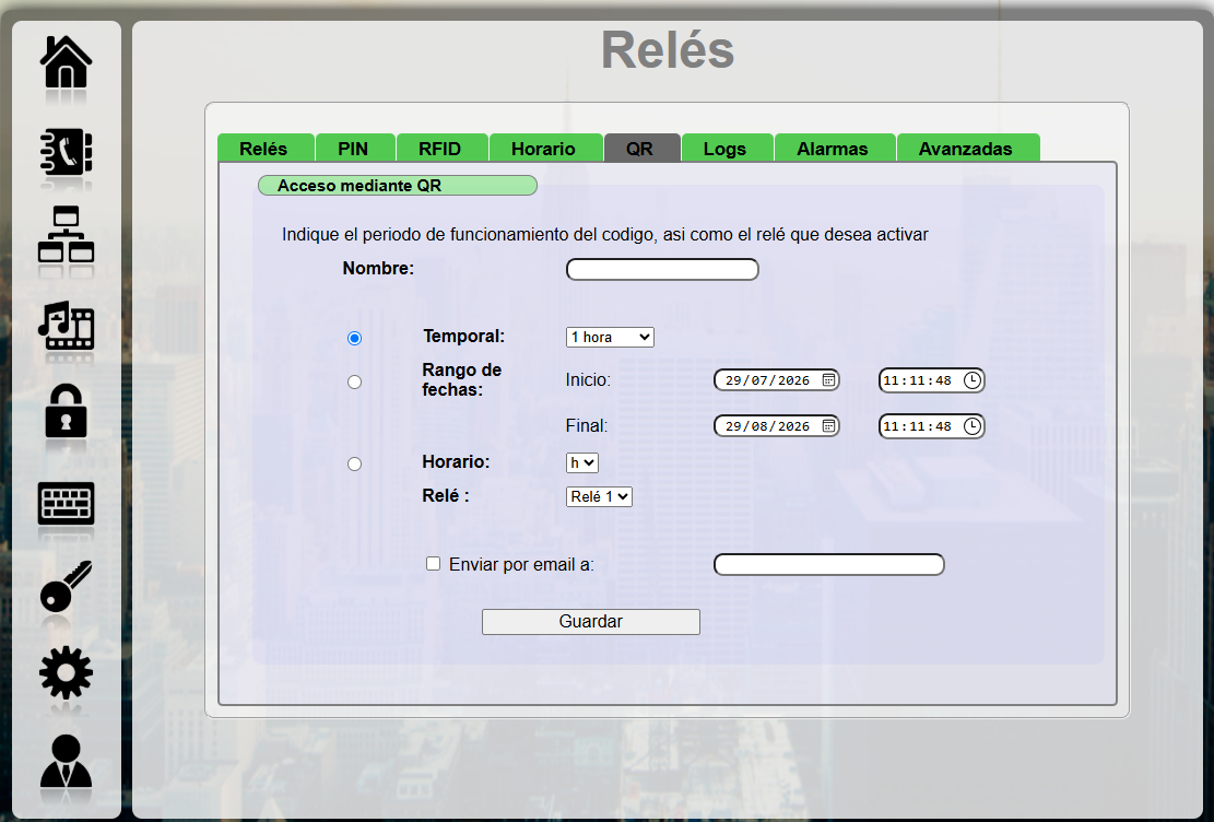 Configuración detallada de QR