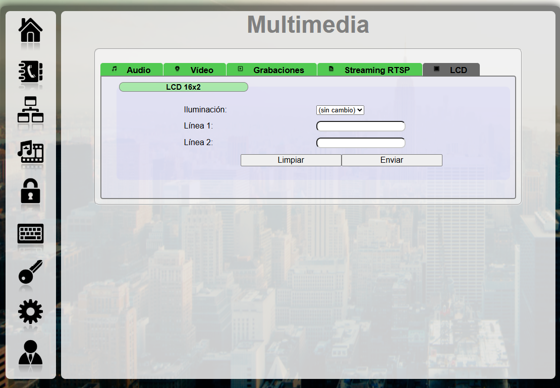 Configuración de pantalla LCD
